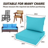 24X24-2set,Outdoor Chair Cushions, 30D High-Density Foam Patio Chair Cushions