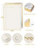 Fabric Bulletin Board 40x30 inches, Golden Aluminum Framed Wall Pin Board