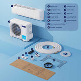 DELLA Serena CloudAir Series 9000 BTU Mini Split AC with Soft Airflow, Energy Star 22 SEER2 230V, 0.75 Ton Inverter Heat Pump Ductless AC for up to 400 Sq.Ft, WiFi & Alexa, Pre-Charged, 16.4ft Kit
