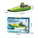SVERTIBO RC Boat W/ 2.4GHz Remote Control, 2 Rechargeable Batteries & LED Lights for Pool Lakes Water, High Speed RC Sport Jet Boat RTR for Adults Gifts Toys (Red)