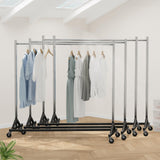 HOKEEPER Z Base Clothing Rack Heavy Duty Clothes Rack for Hanging Clothes Hold 500LBS Commercial Garment Rack with Wheels Adjustable Rolling Clothes Rack Portable Z 24" Dx63 Wx71 H, 4 Pack