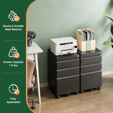 Letaya 3 Drawer Mobile File Cabinet with Lock,Under Desk Metal Filing Cabinets for Home Office Organizer Letters/Legal/A4((Fully Assembled-Black)