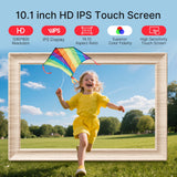 Frameo 10.1 Inch WiFi Digital Picture Frame, 1280x800 HD IPS Touch Screen Photo Frame Electronic, 32GB Storage, Auto-Rotate, Wall Mounted, Share Photos/Videos Instantly from Anywhere - White