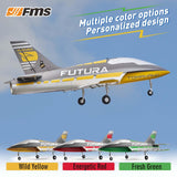 FMS Rc Jets Futura 64MM EDF Sport Jet Yellow rc Airplanes for Adults for Trainers EDF for Beginners 6 Channel Remote Control Planes PNP(NO Transmitter Batteries and Charger)