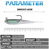 Syosisny 20PCS Premium 7cm Soft Fishing Lure with Lead Block Inside and Sharp Hook, Lifelike Forked Tail Minnow, Soft Bait with Hook for Freshwater and Saltwater