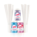Cotton Candy Express Floss Sugar Variety Pack with 3 - 11oz Plastic Jars of Cherry, Blue Raspberry & Grape Flossing Sugars Plus 50 Paper Cotton Candy Cones Cotton Candy Express
