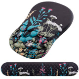 Mouse Pad Wrist Support, Laokiiy 2 in1 Keyboard Wrist Rest+ Ergonomic Mouse Pad, Non-Slip Wrist Rest for Computer Keyboard, Made Easy Typing & Relieve Wrist Pain(Flower)