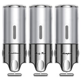 Shampoo and Conditioner Dispenser,Dispensers for The Shower,Shower Soap Dispenser 3 Chamber No Drill,Shampoo Conditioner Body Wash Dispenser (Triple x 17.6 oz,Silver)