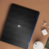 Laptop Skin Compatible with Alienware 16/16X Aurora (2025) - Black Wood - Premium 3M Vinyl Protective Wrap Decal Cover - Easy to Apply | Crafted in The USA by MightySkins