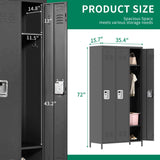 OPTYMIRA 72" Tall Employee Locker with 3 Doors,Steel Sports School Locker