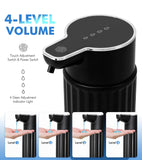 RYTOXILO Automatic Soap Dispenser Touchless, 2 Pack Black Auto Soap Dispensers for Bathroom and Kitchen, 12 Fl Oz Ribbed Plastic Electric Hands Free Dish Liquid Dispenser Wall Mount
