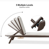 PURPLE LEAF Outdoor Reclining Holds Up to 350 lbs Adjustable Back Coffee