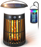 Solar Bug Zapper Outdoor, Portable Electric Mosquito Killer with Panel Sensor, Rechargeable Insect Trap with LED Night Light and Flame Effect, Ideal for Outside Patio, Backyard, and Camping (1 Pack)