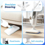 Steam Mop, Multi-Surface Steam Cleaner with Handheld Steamer for Floor Cleaning, Tile & Grout, Hardwood, Carpet, Windows, Washable Pads, Lightweight Swivel Head