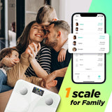 Scale for Body Weight and Fat Percentage, RunSTAR Digital Accurate Bathroom Smart Scale with Large Display, FSA&HSA Eligible 13 Body Composition Analyzer Sync App, White