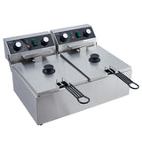 Electric Deep Fryer Stainless Steel with Basket and Lid - 21.13 QT/20 L Capacity, 3600 Watts, 120V Countertop Fryer for Home Kitchen and Restaurant