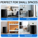 DOGHLY 3.2 Cu.Ft Mini Fridge with Freezer, Single Door Compact Refrigerator with 7 Adjustable Thermostat, Low Noise, Removable Shelf, Small Refrigerator for Dorm, Office, Bedroom, Black