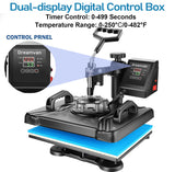 5 in 1 Heat Press Machine for t Shirts Professional Swing Away Heat Press Digital Combo 12" x 15" 360-degree AKEYDIY