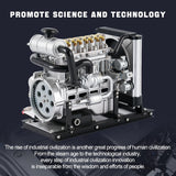 Mini Four Cylinder Engine Kit That Runs, DM115 1/10 DIY Full Metal Mini OHV Inline Diesel Engine with Cooling Function (300+PCS)