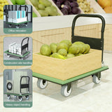 WUD Push Cart, Folding Mobile Platform Trolley,Thickened and Reinforced, 360° Swivel Wheels
