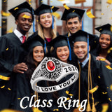 Oseew 2027 18k Gold Class Ring for Women High School College Graduation