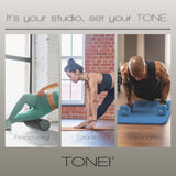 Tone Fitness Premium Extra Thick 1-Inch High Density Exercise Mat with Carry Strap – Non-Slip Workout, Pilates, and Yoga Mat for Home Gym - Color Black - Diamond Pattern
