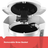 BLACK+DECKER CM1160W-1 CM1160W 12-Cup Programmable Coffeemaker, White/Stainless Steel
