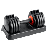 HYPATA 55 lbs Single Adjustable Dumbbell Set, Adjust Dumbbell Weight for Exercises with Tray for Full Body Workout