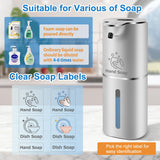 Automatic Foaming Soap Dispenser with Digital Display, 6-Level Foam Adjustable, Rechargeable, 12.8oz/ 380ml Wall Mounted Touchless Hands Free Auto Dispenser for Kitchen, Bathroom, Hotel, Restaurant