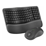 Logitech MK670 Comfort Wave Wireless Keyboard & Mouse Combo Travel Home Office Modern Bundle for PC & Laptop, Pack of 12 (Renewed)