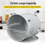 16 gal Fryer Grease Bucket, Oil Disposal Caddy, Steel Fryer Oil Transport Container With Rust-Proof Coating, Grease Can With Lid & Lock Clips
