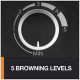 Breakfast Set Stainless Steel Waffle Maker 4 Slices | Belgian Waffle Silver and Black KRUPS