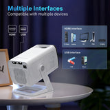 [Officially Liscensed App] Smart Mini Projector for Bedroom with WiFi and Bi-directional Bluetooth 5.4 Auto Keystone 1080P 4K Support Built-in Android 13 OS Works with Prime Video YouTube Tubi