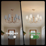 DORESshop 6-Light Chandelier for Dining Room Light Fixture Over Table, 33.86" Modern Muted Gold Chandelier with White Fabric Shade, Adjustable Hanging Light Fixture for Kitchen Dining Room