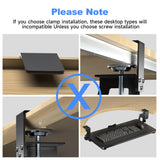 XINLEI Keyboard Tray Under Desk Large C-Clamp 25.6” (30” Including Clamps) x 11.8” Slide-Out Platform Computer Drawer Pull Out Keyboard & Mouse Tray Black DSF4