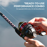 KastKing Brutus SpinCast Fishing Reel Combo- 2Pc Blanks, 6'6" M 30 Reel