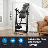 YOLEO ITX320 Inversion Table for Back Pain 2026 Foldable Inversion Table w/Removable Lumbar Pad, Reversible Ankle Holders, Easy Assembly