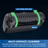 Vacmaster Pet Hair Cordless Hand Vacuum with Motorized Nozzle, 2-Speeds, LED Light, for Home & Car, Dusting Brush, Precision Nozzle, and Crevice Tool