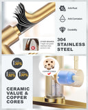 Touchless Kitchen Faucet Stainless Steel | Automatic Hand-Free Brushed Gold Kitchen Faucet for Sink 1 or 3 Hole WOWOW