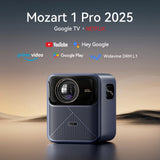 [Google TV/ 1200 ANSI/ HDR 10] Wanbo Mozart 1 Pro 4K Smart Projector with WiFi and Bluetooth. Outdoor & Home Movie Proyector, 20W Speakers, 1080P Auto Focus & Keystone, (2025)