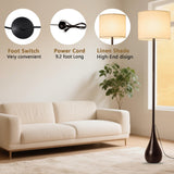 DLITISH 71" inch Contemporary Floor Lamps for Living Room Teardrop Mid Century Modern MCM Extal Tall Large Statement Floor Lamps Warm Light(3000k) Corner Standing Lamp for Bedroom-Black