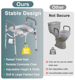 Raised Toilet Seat with Handles, 500lb Toilet Seat Riser HOMLAND