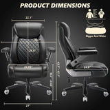 Office Desk Chair with Pocket Spring Cushion,High Back Computer Chair with Lumbar Support,Dual Rubber Wheel