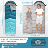 Flantree Sleeping Bag 4 Seasons Adults & Kids for Camping Hiking Trips Warm Cool Weather,Lightweight and Waterproof with Compression Bag,Indoors Outdoors Activities