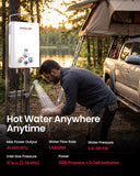 GASLAND BE158 Tankless Water Heater Propane | CSA Certified | 1.58 GPM, 41,000 BTU | Instant Hot Water Heater Outdoor Use Propane Shower for Camping, Off-Grid Living