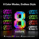 JALL 16.15 inch Large Digital Wall Clock, RGB Lights with Remote Control, Dual Alarms with Big LED Display, Auto DST, C° / F° Temperature for Classroom, Birthday Gift, Senior