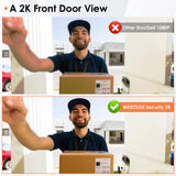 2K HD Doorbell Camera Wireless with Included Ring Chime, Front Door Camera, 2-Way Audio, Battery Powered, AI&PIR Detection MKEOLGE