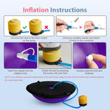 kisnbld Half Balance Ball Trainer, Inflatable 19/23 Inch Half Exercise Ball with Resistance Bands and Pilates Bal, Non-Slip 660lbs Capacity Yoga Ball for Home Gym Full Body Workouts