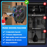 Smart Music Boxing Machine for Adults and Kids, Bluetooth Boxing Equipment with Boxing Gloves, Wall Mounted Electronic Punching Machine