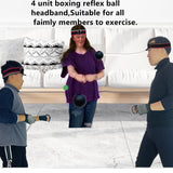 KANGHUANG Boxing Reflex Ball Headband Set for MMA Boxing Kickboxing Training Reaction Punching Balls Kit Includes 4 PU Balls+4 Elastic Headbands+4 Spare Lines+4 Gloves for All People KANGHUANG